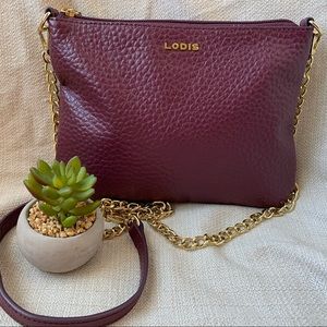Lodis Plum Leather 5-in -1 Bag NWOT